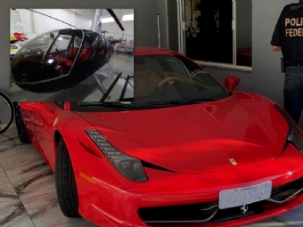PF apreende Ferrari e helicptero em operao contra grupo suspeito de lavagem de dinheiro e organizao criminosa