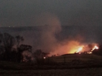 Incndio de grande proporo  registrado na regio da Herveira