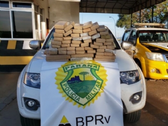Polcia Rodoviria Estadual apreende caminhoneta com 700 kg de drogas