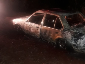 Corpo carbonizado  encontrado dentro de veculo em chamas em Juranda