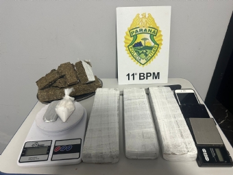 Ao da Polcia Militar em Ubirat resulta na apreenso de quase 3kg de drogas