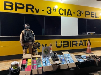 Duas mulheres so presas com mercadorias contrabandeadas pela Polcia Militar