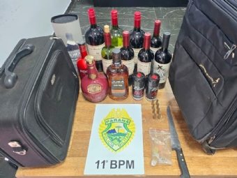 Polcia recupera bebidas e objetos furtados e prende trs suspeitos no Jardim Panorama, em Ubirat